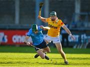 14 January 2024; James Madden of Dublin is fouled by Niall McKenna of Antrim during the Dioralyte Walsh Cup Round 3 match between Dublin and Antrim at Parnell Park in Dublin. Photo by Sam Barnes/Sportsfile