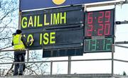 14 January 2024; A view of the scoreboard after the Dioralyte Walsh Cup Round 3 match between Galway and Laois at Duggan Park in Ballinasloe, Galway. Photo by Seb Daly/Sportsfile