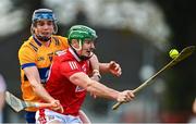 14 January 2024; Robbie O'Flynn of Cork in action against Keelan Hartigan of Clare during the Co-Op Superstores Munster Hurling League Group A match between Cork and Clare at Páirc Uí Rinn in Cork.  Photo by Eóin Noonan/Sportsfile