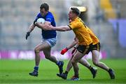 14 January 2024; Peter Morris of Arva in action against Cormac Mulvihill of Listowel Emmets during the AIB GAA Football All-Ireland Junior Club Championship final match between Arva of Cavan and Listowel Emmets of Kerry at Croke Park in Dublin. Photo by Ben McShane/Sportsfile