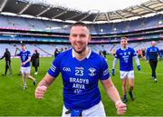 14 January 2024; Joseph Finnegan of Arva celebrates after his side's victory in the AIB GAA Football All-Ireland Junior Club Championship final match between Arva of Cavan and Listowel Emmets of Kerry at Croke Park in Dublin. Photo by Piaras Ó Mídheach/Sportsfile