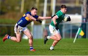 14 January 2024; Cillian Fahy of Limerick is tackled by Stephen Grogan of Tipperary during the McGrath Cup Group A match between Tipperary and Limerick at Templetuohy GAA Pitch in Templetuohy, Tipperary. Photo by Tom Beary/Sportsfile