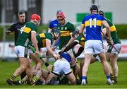 14 January 2024; Kerry and Tipperary players tussle during the Co-Op Superstores Munster Hurling League Group B match between Tipperary and Kerry at MacDonagh Park in Nenagh, Tipperary. Photo by Harry Murphy/Sportsfile