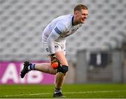 14 January 2024; Arva goalkeeper Cian O'Hara celebrates after his side's victory in the AIB GAA Football All-Ireland Junior Club Championship final match between Arva of Cavan and Listowel Emmets of Kerry at Croke Park in Dublin. Photo by Piaras Ó Mídheach/Sportsfile