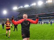 14 January 2024; Paudie Mackin of St Patrick's Cullyhanna celebrates after his side's victory in the AIB GAA Football All-Ireland Intermediate Club Championship final match between Cill na Martra of Cork and St Patrick's Cullyhanna of Armagh at Croke Park in Dublin. Photo by Piaras Ó Mídheach/Sportsfile
