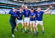 14 January 2024; Arva players, from left, Shane Corcoran, Charlie Conneely, Jonathan Byrne, Dylan Maguire and Danny Ellis celebrate after their side's victory in the AIB GAA Football All-Ireland Junior Club Championship final match between Arva of Cavan and Listowel Emmets of Kerry at Croke Park in Dublin. Photo by Piaras Ó Mídheach/Sportsfile
