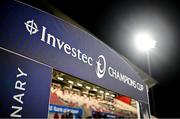 13 January 2024; A general view of Investec signage before the Investec Champions Cup Pool 2 Round 3 match between Ulster and Toulouse at Kingspan Stadium in Belfast. Photo by Ramsey Cardy/Sportsfile