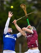 14 January 2024; Stephen Maher of Laois in action against Dan Loftus of Galway during the Dioralyte Walsh Cup Round 3 match between Galway and Laois at Duggan Park in Ballinasloe, Galway. Photo by Seb Daly/Sportsfile