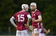 14 January 2024; Galway players, Jason Flynn, right, and Declan McLoughlin during the Dioralyte Walsh Cup Round 3 match between Galway and Laois at Duggan Park in Ballinasloe, Galway. Photo by Seb Daly/Sportsfile