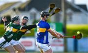 14 January 2024; Enda Heffernan of Tipperary in action against Shane Conway of Kerry during the Co-Op Superstores Munster Hurling League Group B match between Tipperary and Kerry at MacDonagh Park in Nenagh, Tipperary. Photo by Harry Murphy/Sportsfile