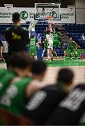 15 January 2024; Players from both sides contest possession during the Pinergy Basketball Ireland U19 A Boys Schools Cup Final match between St Malachy’s College, Belfast, and Mercy Mounthawk, Tralee, Kerry at the National Basketball Arena in Tallaght, Dublin. Photo by Ben McShane/Sportsfile
