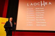 15 January 2024; Brian Tyers of TG4 speaking at the launch of TG4's award-winning Laochra Gael series at the Light House Cinema in Dublin as the Gaelic sport biography series returns for another season. Photo by Piaras Ó Mídheach/Sportsfile