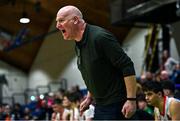 16 January 2024; St Muredach's College Ballina coach Barry Murphy during the Pinergy Basketball Ireland U19B Boys Schools Cup Final match between St Muredach’s College Ballina, Mayo and Pres De La Salle Bagnalstown, Carlow at National Basketball Arena in Tallaght, Dublin. Photo by Tyler Miller/Sportsfile