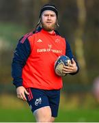16 January 2024; Jeremy Loughman during Munster Rugby squad training at University of Limerick in Limerick. Photo by Brendan Moran/Sportsfile