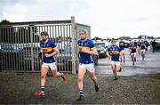 14 January 2024; Enda Heffernan and Cian O'Dwyer of Tipperary run out for the second half during the Co-Op Superstores Munster Hurling League Group B match between Tipperary and Kerry at MacDonagh Park in Nenagh, Tipperary. Photo by Harry Murphy/Sportsfile