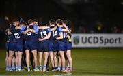 16 January 2024; UCD players huddle before the Electric Ireland Higher Education GAA Sigerson Cup Round 2 match between UCD and Ulster University at Dave Billings Park in Belfield, Dublin. Photo by Harry Murphy/Sportsfile