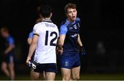 16 January 2024; Donncha Gilmore of UCD shakes hands with Conor Cush of Ulster University after the Electric Ireland Higher Education GAA Sigerson Cup Round 2 match between UCD and Ulster University at Dave Billings Park in Belfield, Dublin. Photo by Harry Murphy/Sportsfile