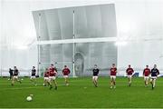 12 January 2024; Galway players warm-up before the Connacht FBD League semi-final match between Leitrim and Galway at University of Galway Connacht GAA AirDome in Bekan, Mayo. Photo by Piaras Ó Mídheach/Sportsfile