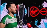 17 January 2024; Virgin Media Television announce details of live League of Ireland coverage, including televised SSE Airtricity Men's Premier Division fixtures. Pictured at the announcement is Richie Towell of Shamrock Rovers, at Virgin Media Television Studios in Ballymount, Dublin. Photo by Seb Daly/Sportsfile