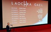 15 January 2024; Brian Tyers of TG4 speaking at the launch of TG4's award-winning Laochra Gael series at the Light House Cinema in Dublin as the Gaelic sport biography series returns for another season. Photo by Tyler Miller/Sportsfile