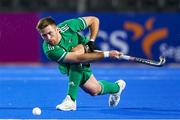 17 January 2024; Shane O'Donoghe of Ireland in action during the FIH Men's Olympic Hockey Qualifying Tournament Pool A match between Ireland and Japan at Campo de Hockey Hierba Tarongers in Valencia, Spain. Photo by Manuel Queimadelos/Sportsfile