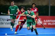 17 January 2024; John McKee of Ireland in action during the FIH Men's Olympic Hockey Qualifying Tournament Pool A match between Ireland and Japan at Campo de Hockey Hierba Tarongers in Valencia, Spain. Photo by Manuel Queimadelos/Sportsfile