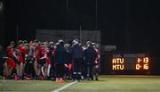 17 January 2024; A view of the scoreboard at full time as the game goes into extra-time during the Electric Ireland Higher Education GAA Sigerson Cup Round 2 match between MTU Cork and ATU Donegal at the GAA National Games Development Centre in Abbotstown, Dublin. Photo by Ben McShane/Sportsfile