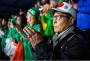 17 January 2024; A Japan supporter before the FIH Men's Olympic Hockey Qualifying Tournament Pool A match between Ireland and Japan at Campo de Hockey Hierba Tarongers in Valencia, Spain. Photo by Manuel Queimadelos/Sportsfile