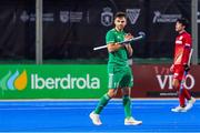 17 January 2024; Kyle Marshall of Ireland celebrates after his side's victory in the FIH Men's Olympic Hockey Qualifying Tournament Pool A match between Ireland and Japan at Campo de Hockey Hierba Tarongers in Valencia, Spain. Photo by Manuel Queimadelos/Sportsfile