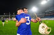 13 January 2024; Thomastown players Brian Staunton and Jay Burke, 3, celebrate after their side's victory in the AIB GAA Hurling All-Ireland Intermediate Club Championship final match between Castlelyons of Cork and Thomastown of Kilkenny at Croke Park in Dublin. Photo by Piaras Ó Mídheach/Sportsfile
