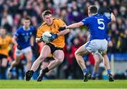 14 January 2024; Eddie Healy of Listowel Emmets in action against Charlie Madden of Arva during the AIB GAA Football All-Ireland Junior Club Championship final match between Arva of Cavan and Listowel Emmets of Kerry at Croke Park in Dublin. Photo by Piaras Ó Mídheach/Sportsfile