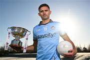 18 January 2024; Dublin footballer Niall Scully poses for a portrait during a promotional launch event for the Dioralyte O’Byrne Cup Final at the GAA National Games Development Centre in Abbotstown, Dublin, ahead of Saturday's final between Dublin and Longford. Photo by Sam Barnes/Sportsfile