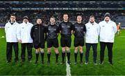 13 January 2024; Referee Michael Kennedy with his match officials before the AIB GAA Hurling All-Ireland Intermediate Club Championship final match between Castlelyons of Cork and Thomastown of Kilkenny at Croke Park in Dublin. Photo by Piaras Ó Mídheach/Sportsfile
