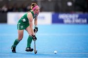18 January 2024; Beth Barr of Ireland runs with the ball during the FIH Women's Olympic Hockey Qualifying Tournament semi-final match between Ireland and Spain at Campo de Hockey Hierba Tarongers in Valencia, Spain. Photo by Manuel Queimadelos/Sportsfile
