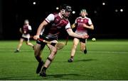18 January 2024; Patrick Burke of University of Galway during the Electric Ireland Higher Education GAA Fitzgibbon Cup Round 1 match between SETU Carlow and University of Galway at SETU Carlow Sport Complex in Carlow. Photo by Seb Daly/Sportsfile