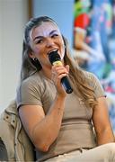 19 January 2024; Kilkenny camogie player Michelle Teehan speaking in a panel discussion during the GPA Rookie Camp at the Radisson Blu Hotel, Dublin Airport. Photo by Sam Barnes/Sportsfile