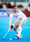 19 January 2024; Lee Cole of Ireland in action during the FIH Men's Olympic Hockey Qualifying Tournament semi-final match between Ireland and Spain at Campo de Hockey Hierba Tarongers in Valencia, Spain. Photo by Manuel Queimadelos/Sportsfile