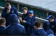 19 January 2024; Senior coach Jacques Nienaber speaks to his players during a Leinster Rugby captain's run at Mattioli Woods Welford Road Stadium in Leicester, England. Photo by Harry Murphy/Sportsfile