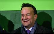 19 January 2024; An Taoiseach Leo Varadkar TD before the Investec Champions Cup Pool 1 Round 4 match between Connacht and Bristol Bears at the Dexcom Stadium in Galway. Photo by Seb Daly/Sportsfile