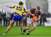 19 January 2024; Liam Costello of Galway in action against Conor Cox of Roscommon during the Connacht FBD League final match between Roscommon and Galway at University of Galway Connacht GAA AirDome in Bekan, Mayo. Photo by Tyler Miller/Sportsfile