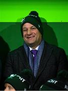 19 January 2024; An Taoiseach Leo Varadkar TD before the Investec Champions Cup Pool 1 Round 4 match between Connacht and Bristol Bears at the Dexcom Stadium in Galway. Photo by Seb Daly/Sportsfile