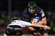 19 January 2024; Cian Prendergast of Connacht in action against Harry Randall of Bristol Bears during the Investec Champions Cup Pool 1 Round 4 match between Connacht and Bristol Bears at the Dexcom Stadium in Galway. Photo by Seb Daly/Sportsfile
