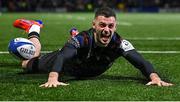 19 January 2024; Andrew Smith of Connacht celebrates after scoring his side's fourth try during the Investec Champions Cup Pool 1 Round 4 match between Connacht and Bristol Bears at the Dexcom Stadium in Galway. Photo by Seb Daly/Sportsfile