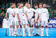 19 January 2024; Ireland players await the decision from the video umpire during the FIH Men's Olympic Hockey Qualifying Tournament semi-final match between Ireland and Spain at Campo de Hockey Hierba Tarongers in Valencia, Spain. Photo by Manuel Queimadelos/Sportsfile