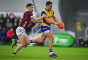 19 January 2024; Enda Smith of Roscommon in action against Daragh Varley of Galway during the Connacht FBD League final match between Roscommon and Galway at University of Galway Connacht GAA AirDome in Bekan, Mayo. Photo by Tyler Miller/Sportsfile