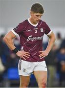 19 January 2024; Billy Mannion of Galway reacts after his side's defeat in the Connacht FBD League final match between Roscommon and Galway at University of Galway Connacht GAA AirDome in Bekan, Mayo. Photo by Tyler Miller/Sportsfile