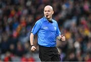 14 January 2024; Referee Liam Devenney during the AIB GAA Football All-Ireland Intermediate Club Championship final match between Cill na Martra of Cork and St Patrick's Cullyhanna of Armagh at Croke Park in Dublin. Photo by Piaras Ó Mídheach/Sportsfile