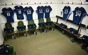 20 January 2024; A general view inside the Leinster dressing room before the Investec Champions Cup Pool 4 Round 4 match between Leicester Tigers and Leinster at Mattioli Woods Welford Road in Leicester, England. Photo by Harry Murphy/Sportsfile