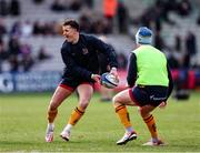 20 January 2024; Billy Burns of Ulster warming up before the Investec Champions Cup Pool 2 Round 4 match between Harlequins and Ulster at Twickenham Stoop in Twickenham, England. Photo by Matt Impey/Sportsfile