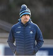 20 January 2024; Dublin manager Micheál Donoghue before the Dioralyte Walsh Cup semi-final match between Dublin and Galway at Parnell Park in Dublin. Photo by Stephen Marken/Sportsfile
